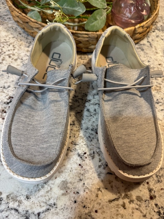 Hey Dude Shoes - Hey Dude Women’s Wendy Two-Tone Light Gray Casual Slip-On Loafers